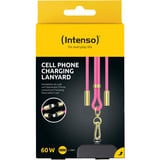 Intenso Cell Phone Charging Lanyard 7991004, Kabel neon-pink