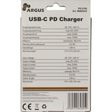 Inter-Tech 88882223, PD-2100, Oplader Sort