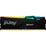 Kingston FURY FURY Beast 32 GB 6400 MT/s DDR5 CL32 DIMM RGB EXPO, Hukommelse Sort, 32 GB, 1 x 32 GB, DDR5, 288-pin DIMM, Sort