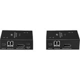 Lindy 300m Fiberoptisk DisplayPort 1.2 & USB KVM Extender, DisplayPort-udvidelse Sort