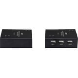 Lindy 300m Fiberoptisk DisplayPort 1.2 & USB KVM Extender, DisplayPort-udvidelse Sort