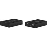 Lindy 300m Fiberoptisk DisplayPort 1.2 & USB KVM Extender, DisplayPort-udvidelse Sort