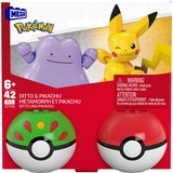 Mattel Pokémon 2-pak Poké Ball-byggelegetøjssæt med 2 actionfigurer (42 dele) til børn, Bygge legetøj Byggesæt, 6 År, Plast, 42 stk, 156,5 g