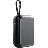 Nevox POWERBANK 10000mAh, integreret USB-C kabel, Power Bank grå