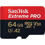 SanDisk Extreme PRO 64 GB MicroSDXC UHS-I Klasse 10, Hukommelseskort 64 GB, MicroSDXC, Klasse 10, UHS-I, 200 MB/s, 140 MB/s