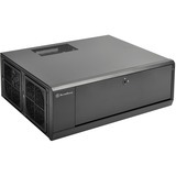 SilverStone GD10 HTPC Sort, HTPC sag Sort, HTPC, PC, Sort, ATX, CEB, uATX, Aluminium, Plast, Stål, Side