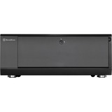 SilverStone GD10 HTPC Sort, HTPC sag Sort, HTPC, PC, Sort, ATX, CEB, uATX, Aluminium, Plast, Stål, Side