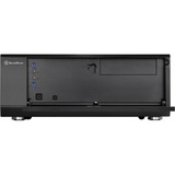 SilverStone GD10 HTPC Sort, HTPC sag Sort, HTPC, PC, Sort, ATX, CEB, uATX, Aluminium, Plast, Stål, Side