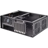 SilverStone GD10 HTPC Sort, HTPC sag Sort, HTPC, PC, Sort, ATX, CEB, uATX, Aluminium, Plast, Stål, Side