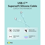 goobay USB 2.0 silikonekabel turkis, USB-C stik > USB-C stik Turkis