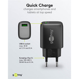 goobay USB-A QC hurtigoplader (18 W) Sort