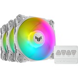 ASUS TUF GAMING TF120 ARGB WHITE EDITION 3IN1 Computerkabinet Luftkøler 12 cm Hvid 3 stk, Sag fan Hvid, Luftkøler, 12 cm, 250 rpm, 1900 rpm, Hvid