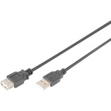 Digitus USB 2.0 forlængerledning, USB-A stik > USB-A hunstik Sort