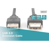 Digitus USB 2.0 forlængerledning, USB-A stik > USB-A hunstik Sort