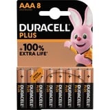Duracell Plus 100 AAA Engangsbatteri Alkaline Engangsbatteri, AAA, Alkaline, 1,5 V, 8 stk, Beige, Sort