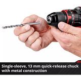 EINHELL Power X-Change batteridrevet slagboremaskine TE-CD 18/44 Li-i, 18 Volt, Slagborer skruemaskine Sort/Rød