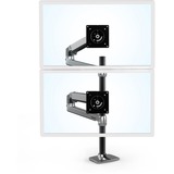 Ergotron LX Series LX Dual Stacking Arm Tall Pole 101,6 cm (40") Aluminium Skrivebord, Skærmbeslag aluminium, Klemme, 20 kg, 101,6 cm (40"), 100 x 100 mm, Højdejustering, Aluminium