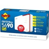 FRITZ! 5690 Pro Trådløse Routere, Fiberoptisk router Box 5690 Pro, Wi-Fi 7 (802.11be), Tri-band (2,4 GHz / 5 GHz / 5 GHz), Ethernet LAN, Hvid, Bordplade router