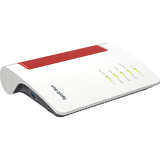 FRITZ! Box 5690 Trådløse Routere, Fiberoptisk router Box 5690, Wi-Fi 7 (802.11be), Dual-band (2,4 GHz / 5 GHz), Ethernet LAN, Rød, Hvid, Bordplade router