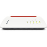 FRITZ! Box 5690 Trådløse Routere, Fiberoptisk router Box 5690, Wi-Fi 7 (802.11be), Dual-band (2,4 GHz / 5 GHz), Ethernet LAN, Rød, Hvid, Bordplade router