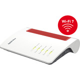 FRITZ! Box 5690 Trådløse Routere, Fiberoptisk router Box 5690, Wi-Fi 7 (802.11be), Dual-band (2,4 GHz / 5 GHz), Ethernet LAN, Rød, Hvid, Bordplade router