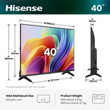 Hisense 40A49S, LED-tv Sort