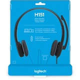 Logitech H151 Headset Ledningsført Kontor/Callcenter Sort Sort, Ledningsført, Kontor/Callcenter, 20 - 20000 Hz, 80 g, Headset, Sort