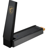 MSI AXE5400 interface-kort/adapter USB 2.0, Wi-Fi-adapter USB Type-A, USB 2.0, Hanstik, Sort, Windows 10, Windows 11, 102 mm