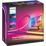 Philips Hue Play gradient lightstrip til PC, LED Strip Sort/Hvid, Philips Play gradient lightstrip til PC, Intelligent strimmellys, Bluetooth/Zigbee, Sort, Hvid, LED, Silikone, Ikke-udskiftelig pære(r)