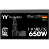 Thermaltake HAMBURG 650W ATX3.1, PC strømforsyning Sort