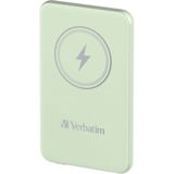 Verbatim Charge 'n' Go Lithium polymer (LiPo) 5000 mAh Trådløs opladning Grøn, Power Bank lysegrøn, 5000 mAh, Lithium polymer (LiPo), Quick Charge 3.0, Trådløs opladning, Grøn