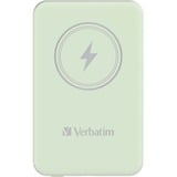 Verbatim Charge 'n' Go Lithium polymer (LiPo) 5000 mAh Trådløs opladning Grøn, Power Bank lysegrøn, 5000 mAh, Lithium polymer (LiPo), Quick Charge 3.0, Trådløs opladning, Grøn
