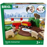 BRIO Nordic Animal Set, Tog Nordic Animal Set, Jernbane- og togmodel, Dreng, Plast, Træ, 26 stk, 0,3 År, Flerfarvet