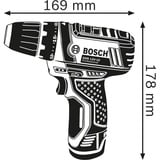 Bosch GSR 10,8-2-LI Professional Nøglefri Sort, Blå, Rød, Bore-/ skruemaskine Blå/Sort, 8-2-LI Professional, Pistolgreb boremaskine, Nøglefri, Sort, Blå, Rød, 1 cm, 1,9 cm, 1 cm