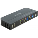 DeLOCK 11481 KVM Switch Sort, KVM-switchen Sort, 3840 x 2160 pixel, 4K Ultra HD, Sort