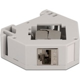 DeLOCK DIN-skinneadapter med Keystone-modul RJ-45 > Cat.6a LSA, Keystone modul grå