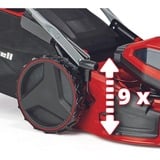 EINHELL Professionel batteridrevet plæneklipper GP-CM 36/52 S Li BL, 36 Volt (2x18 Volt) Rød/Sort
