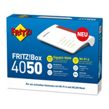 FRITZ! 4050 Trådløse Routere Box 4050, Wi-Fi 6 (802.11ax), Dual-band (2,4 GHz / 5 GHz), Ethernet LAN, Sort, Hvid, Stationær router/pol router