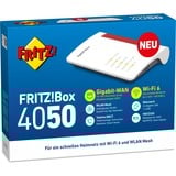 FRITZ! 4050 Trådløse Routere Box 4050, Wi-Fi 6 (802.11ax), Dual-band (2,4 GHz / 5 GHz), Ethernet LAN, Sort, Hvid, Stationær router/pol router