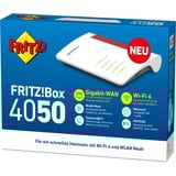 FRITZ! 4050 Trådløse Routere Box 4050, Wi-Fi 6 (802.11ax), Dual-band (2,4 GHz / 5 GHz), Ethernet LAN, Sort, Hvid, Stationær router/pol router
