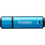 Kingston IronKey Vault Privacy 50 32 GB, USB-stik Lyseblå/Sort