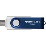 Patriot Xporter X550 64GB, USB-stik Blå/Hvid