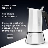 Bialetti Venus 0,23 L Sort, Rustfrit stål, Espressomaskine Sølv, 0,23 L, Sort, Rustfrit stål, 4 kopper, Rustfrit stål, Venus Induction, CE