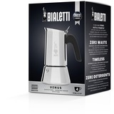 Bialetti Venus 0,23 L Sort, Rustfrit stål, Espressomaskine Sølv, 0,23 L, Sort, Rustfrit stål, 4 kopper, Rustfrit stål, Venus Induction, CE