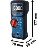 Bosch Digitalt multimeter GDM 600-15 Professional, Måleinstrument Blå/Sort