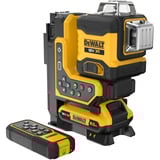 DEWALT Batteri-multilinjelaser 3x360° DCLE34035D1, 18 Volt, med fjernbetjening, Kryds- & linjelaser Sort/Gul