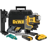 DEWALT Batteri-multilinjelaser 3x360° DCLE34035D1, 18 Volt, med fjernbetjening, Kryds- & linjelaser Sort/Gul