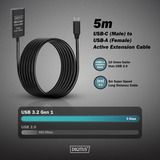 Digitus Aktivt USB 3.2 Gen 1 forlængerledning, USB-C stik > USB-A stik Sort