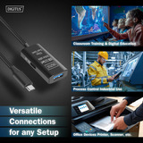 Digitus Aktivt USB 3.2 Gen 1 forlængerledning, USB-C stik > USB-A stik Sort