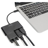 Digitus DA-70859 interface hub USB 3.2 Gen 1 (3.1 Gen 1) Type-C, Adapter Sort, USB 3.2 Gen 1 (3.1 Gen 1) Type-C, DisplayPort, HDMI, VGA, 0,11 m, Kina, USB, 84 mm